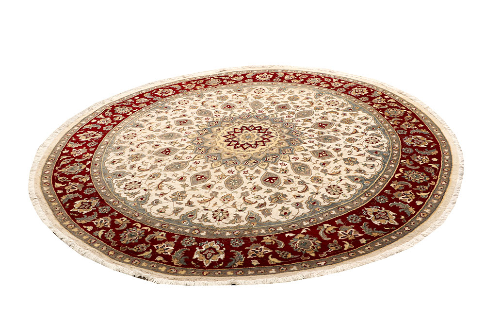 Blanched Almond Ardibil 8 X, Large Round Oriental Rugs