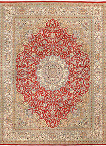 Orange Red Isfahan 8' 11 x 12' 2 - No. 44893