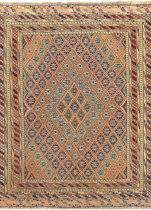 Multi Colored Mashwani 5' 2 x 6' 5 - No. 61782