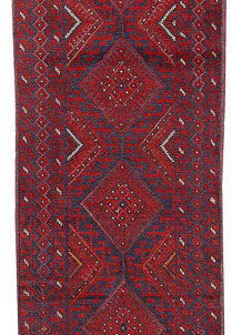 Dark Red Mashwani 2' 2 x 8' 5 - No. 63681