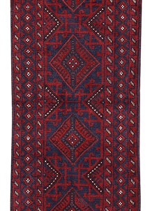Dark Red Mashwani 2' 1 x 8' 8 - No. 63710