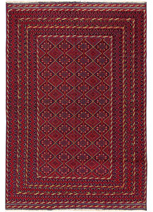 Dark Red Mashwani 6' 2 x 9' - No. 64398