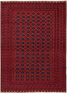 Dark Red Mashwani 6' 8 x 9' 1 - No. 64402